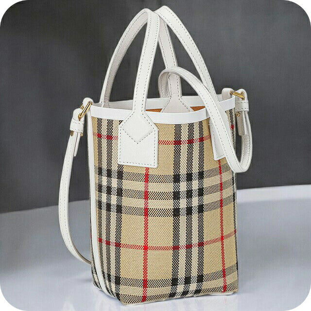 バ−バリ− ハンドバッグ レディース ブランド BURBERRY チェック 8072348 ベージュ 8072348