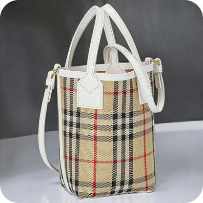 バ−バリ− ハンドバッグ レディース ブランド BURBERRY チェック 8072348 ベージュ 8072348