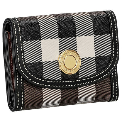 バ−バリ− 三つ折り財布 レディース ブランド BURBERRY チェック 8072669 ブラウン系 8072669