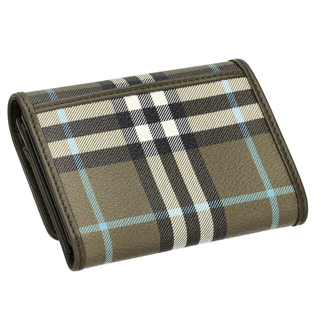 バ−バリ− 三つ折り財布 メンズ ブランド BURBERRY チェック 8073903 カーキグリーン 8073903