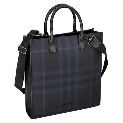バ−バリ− トートバッグ メンズ ブランド BURBERRY チェック 8074097 ネイビー 8074097