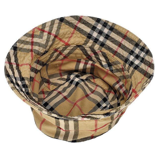 バ−バリ− ハット メンズ レディース ブランド BURBERRY チェック 8075657 M ベージュ 8075657-M