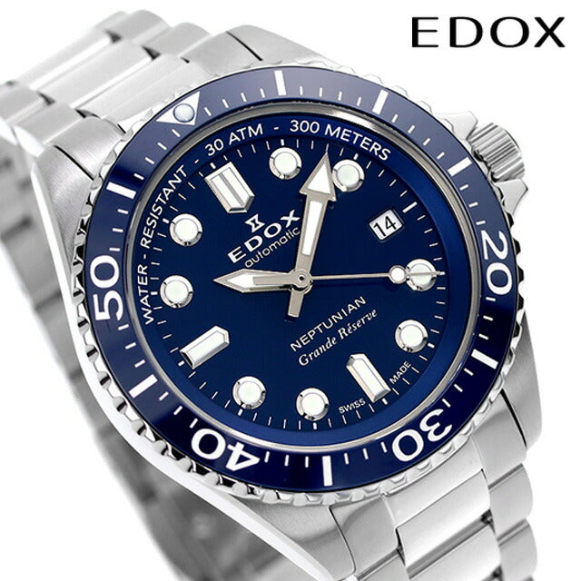 Edox Neptunian Grande储备日期自动观看品牌男士EDOX 80801-3BUM-BUIN