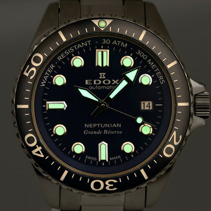 Edox Neptunian Grande储备日期自动观看品牌男士EDOX 80801-3BUM-BUIN