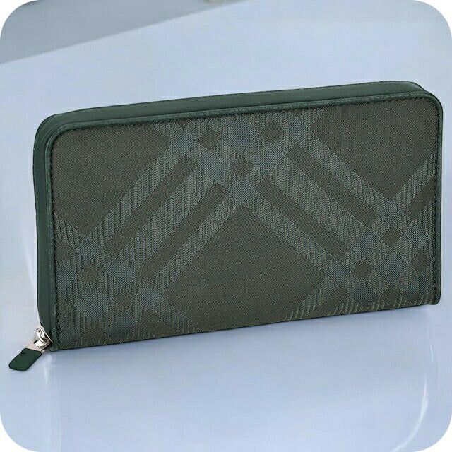 バ−バリ− 長財布 メンズ ブランド BURBERRY チェック 8080738 グリーン 8080738