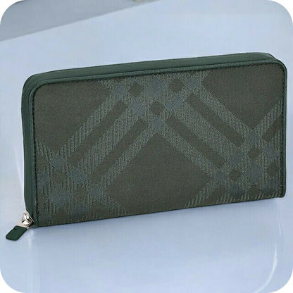 バ−バリ− 長財布 メンズ ブランド BURBERRY チェック 8080738 グリーン 8080738