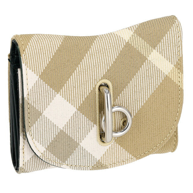 バ−バリ− 三つ折り財布 レディース ブランド BURBERRY チェック 8081783 ベージュ系 8081783