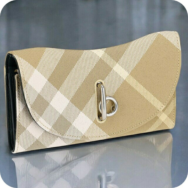 バ−バリ− 長財布 レディース ブランド BURBERRY チェック 8081786 ベージュ系 8081786