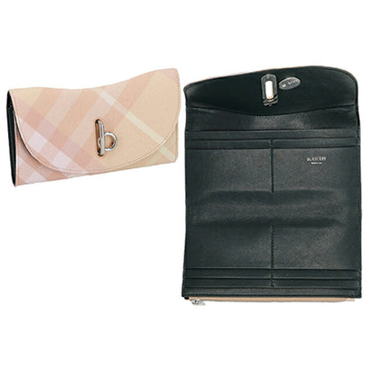 バ−バリ− 長財布 レディース ブランド BURBERRY チェック 8081787 PEACH ピンク系 8081787