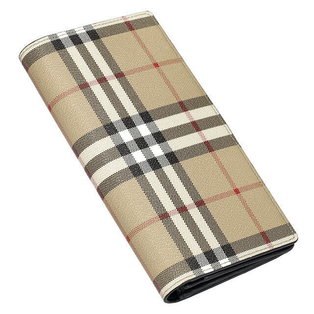 バ−バリ− 長財布 メンズ レディース ブランド BURBERRY チェック 8084168 ベージュ 8084168