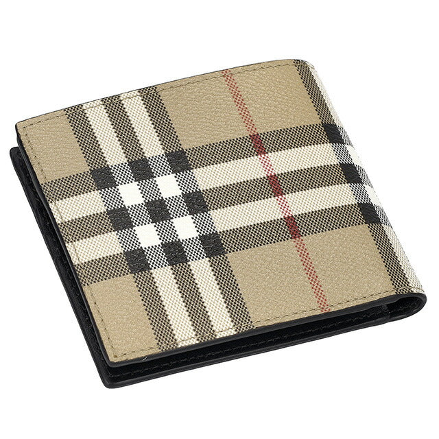 バ−バリ− 二つ折り財布 メンズ レディース ブランド BURBERRY チェック 8084169 ベージュ 8084169