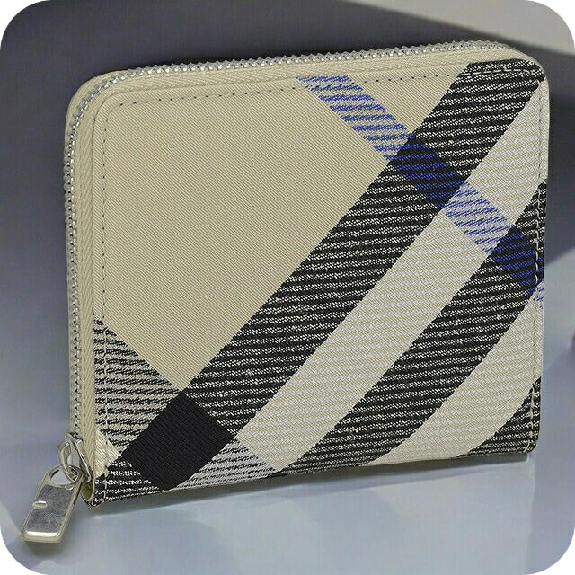 バ−バリ− 二つ折り財布 メンズ レディース ブランド BURBERRY チェック 8087322 ベージュ 8087322