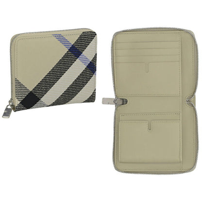 バ−バリ− 二つ折り財布 メンズ レディース ブランド BURBERRY チェック 8087322 ベージュ 8087322