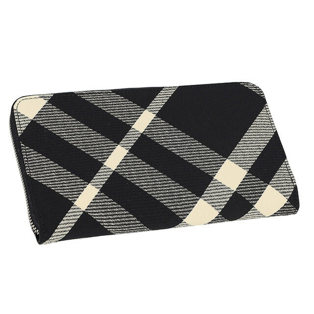 バ−バリ− 長財布 メンズ ブランド BURBERRY チェック 8089510 ブラック/アイボリー 8089510