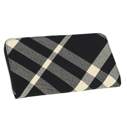 バ−バリ− 長財布 メンズ ブランド BURBERRY チェック 8089510 ブラック/アイボリー 8089510