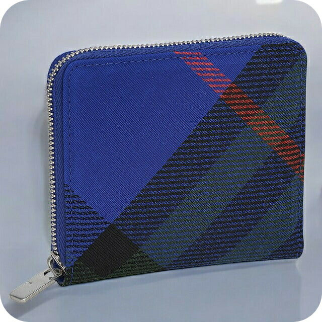 バ−バリ− 二つ折り財布 メンズ レディース ブランド BURBERRY チェック 8089608 ブルー 8089608