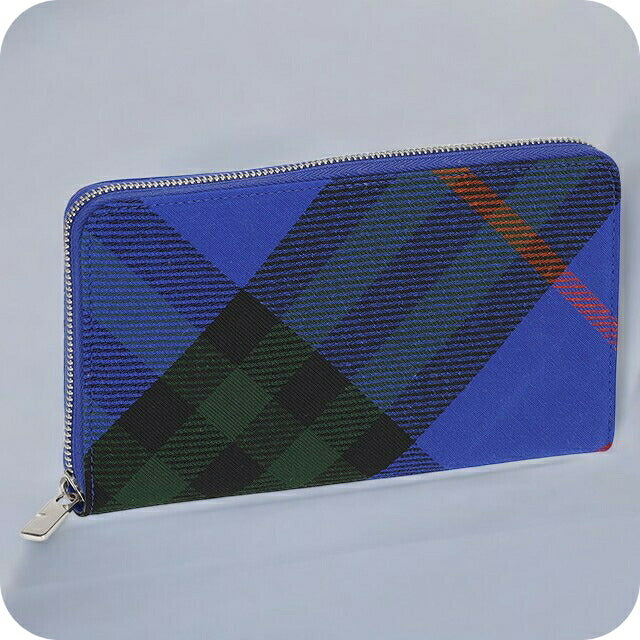 バ−バリ− 長財布 メンズ ブランド BURBERRY チェック 8089609 ブルー 8089609