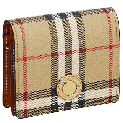 バ−バリ− 二つ折り財布 レディース ブランド BURBERRY チェック 8094425 ベージュ 8094425