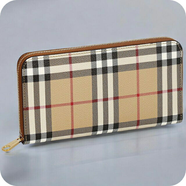 バ−バリ− 長財布 メンズ ブランド BURBERRY チェック 8094438 ベージュ 8094438