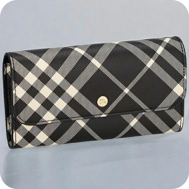 バ−バリ− 長財布 レディース ブランド BURBERRY チェック 8095269 ブラック 8095269