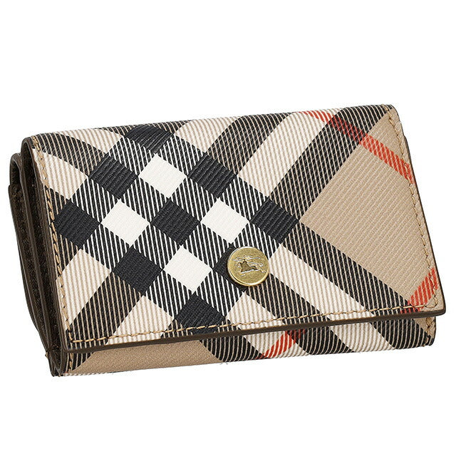 バ−バリ− 三つ折り財布 レディース ブランド BURBERRY チェック 8095291 ベージュ 8095291