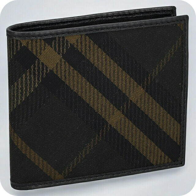 バ−バリ− 二つ折り財布 メンズ ブランド BURBERRY チェック 8099816 ブラック 8099816