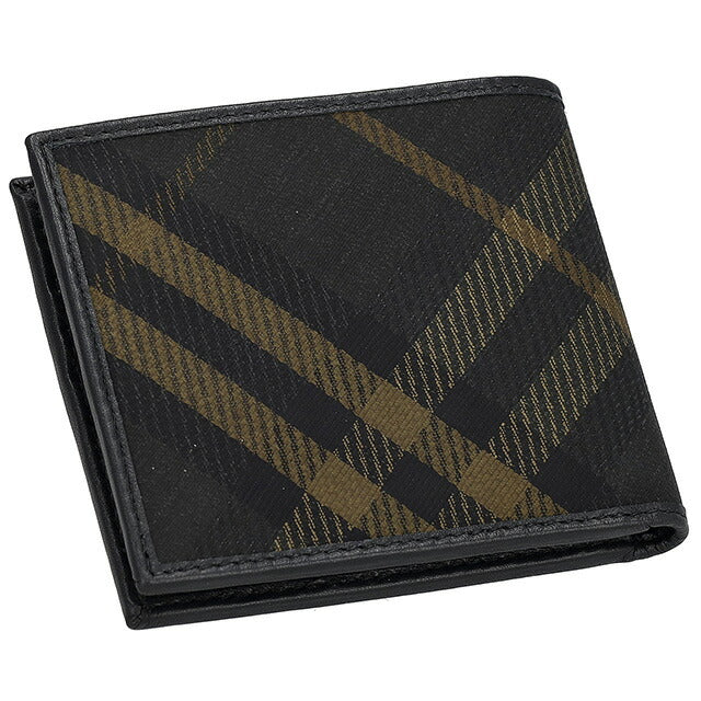 バ−バリ− 二つ折り財布 メンズ ブランド BURBERRY チェック 8099816 ブラック 8099816