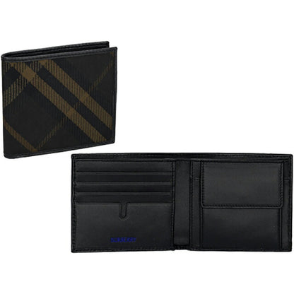 バ−バリ− 二つ折り財布 メンズ ブランド BURBERRY チェック 8099816 ブラック 8099816