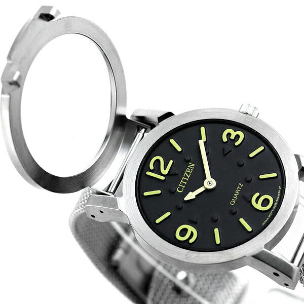 シチズン 視覚障害者対応 時計 凸文字盤 メンズ レディース 腕時計 ブランド AC2200-55E CITIZEN ブラック AC2200-55E