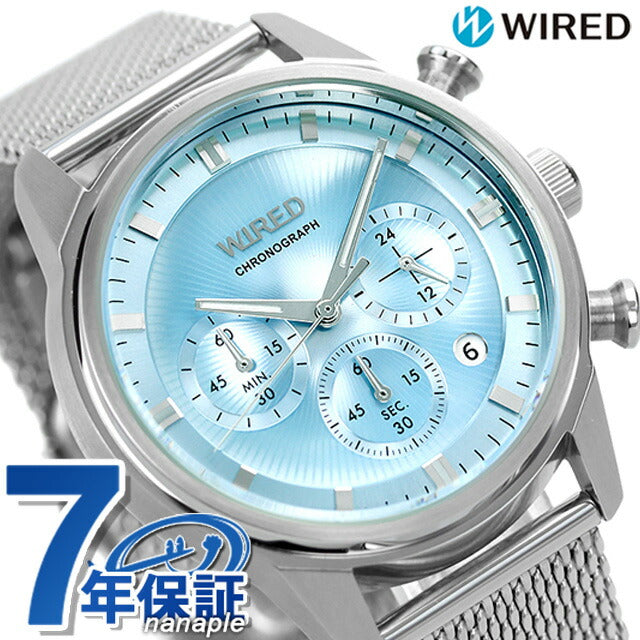 Seiko Wiado Tokyo Sora Chronograph Quartz Watch Brand Men SEIKO AGAT454 Analog Light Blue