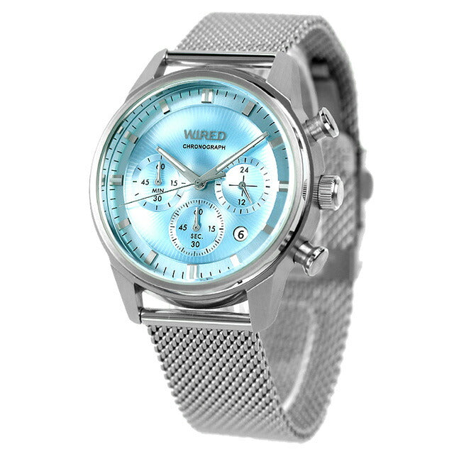 Seiko Wiado Tokyo Sora Chronograph Quartz Watch Brand Men SEIKO AGAT454 Analog Light Blue