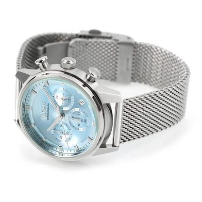 Seiko Wiado Tokyo Sora Chronograph Quartz Watch Brand Men SEIKO AGAT454 Analog Light Blue