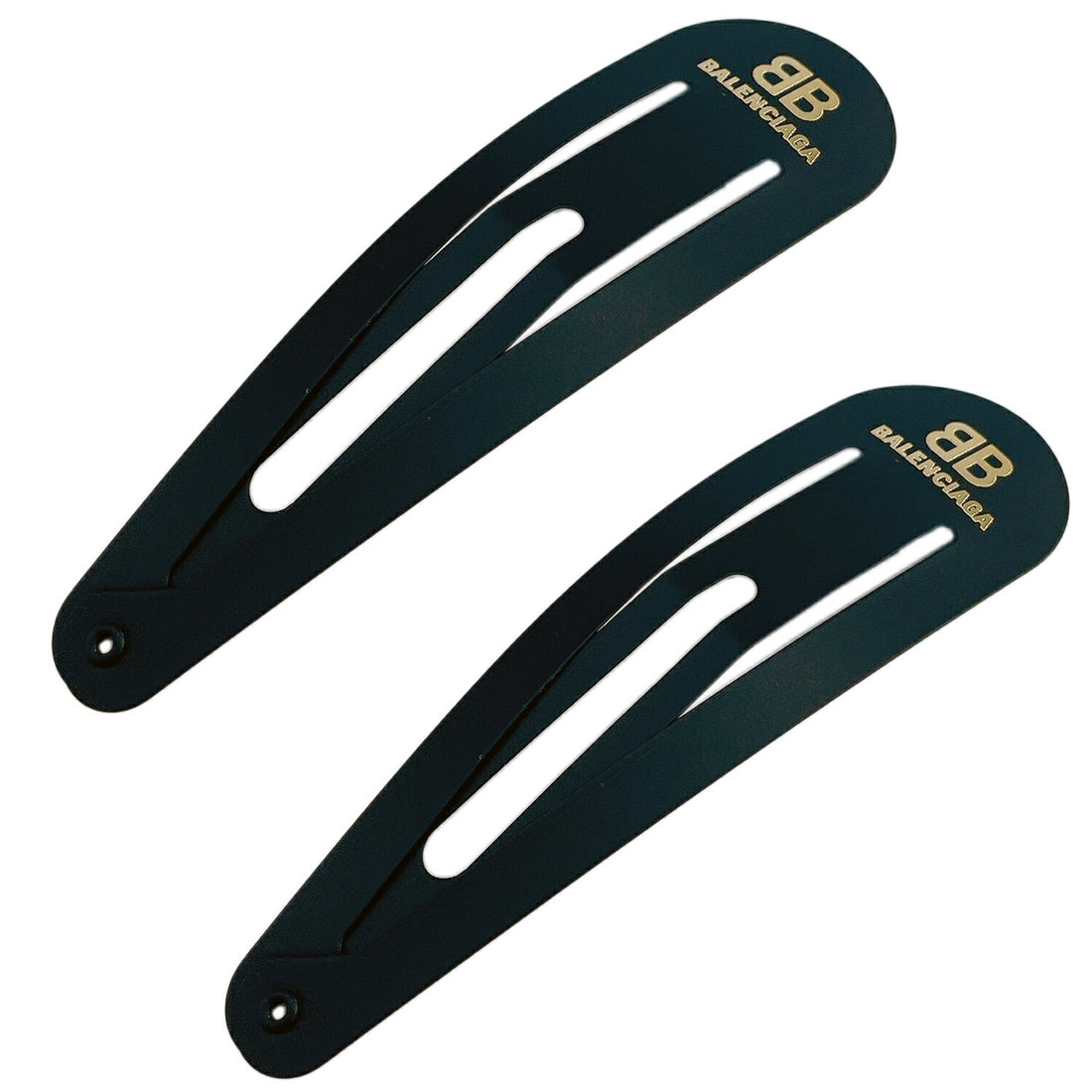 バレンシアガ BALENCIAGA 699021 TZ01G 5610 BBロゴ ヘアクリップ 2個セット マットブラック レディース ユニセックス ヘアアクセサリー ヘアピン 髪留め AHBC00012L