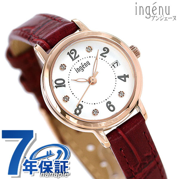 セイコー レディース 腕時計 ブランド カレンダー AHJK446 SEIKO アルバ アンジェーヌ ホワイト ワインレッド 赤 AHJK446