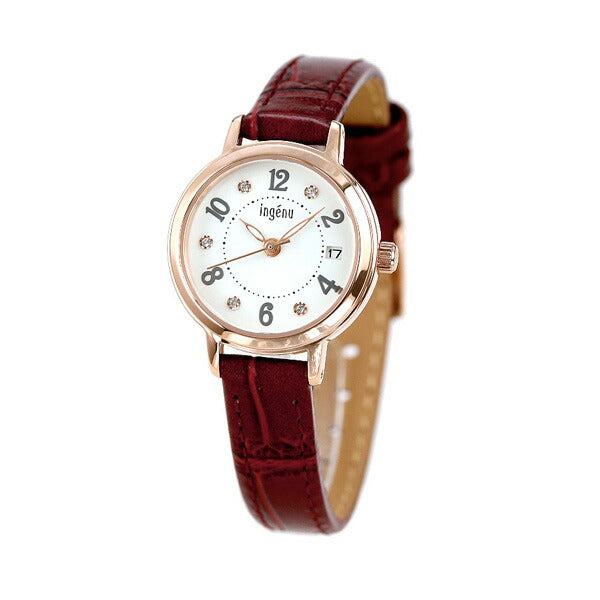 セイコー レディース 腕時計 ブランド カレンダー AHJK446 SEIKO アルバ アンジェーヌ ホワイト ワインレッド 赤 AHJK446