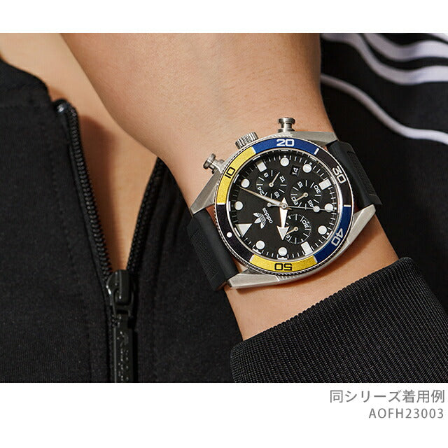 アディダス Edition Two Chrono クォーツ 電池式 腕時計 ブランド メンズ クロノグラフ adidas AOFH23003 多針アナログ ブラック 黒 AOFH23003