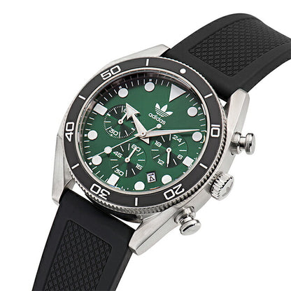 アディダス Edition Two Chrono クォーツ 電池式 腕時計 ブランド メンズ クロノグラフ adidas AOFH23005 多針アナログ グリーン ブラック 黒 AOFH23005