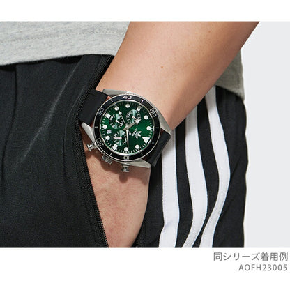アディダス Edition Two Chrono クォーツ 電池式 腕時計 ブランド メンズ クロノグラフ adidas AOFH23005 多針アナログ グリーン ブラック 黒 AOFH23005
