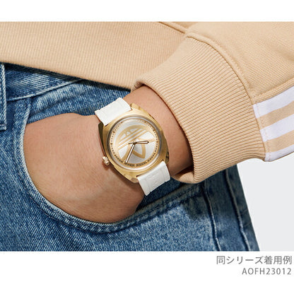 アディダス Edition One クォーツ 電池式 腕時計 ブランド メンズ レディース adidas AOFH23012 アナログ ゴールド シルバー ホワイト 白 AOFH23012
