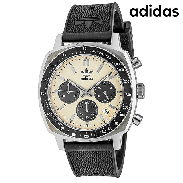 アディダス MASTER ORIGINALS ONE CHRONO クォーツ 電池式 腕時計 ブランド メンズ クロノグラフ adidas AOFH23503 多針アナログ ベージュ ブラック 黒 AOFH23503