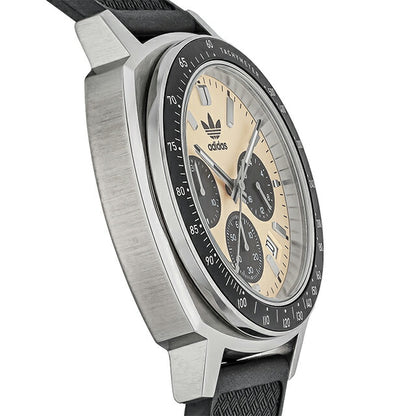 アディダス MASTER ORIGINALS ONE CHRONO クォーツ 電池式 腕時計 ブランド メンズ クロノグラフ adidas AOFH23503 多針アナログ ベージュ ブラック 黒 AOFH23503