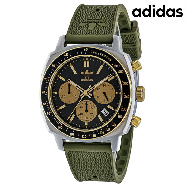 adidas师父原始One Chrono Quartz观看品牌计时码表Adidas aofh23504模拟绿色卡其色