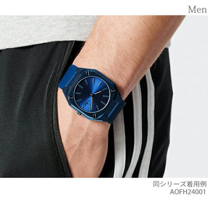 adidas City Tech Thin Quartz观看品牌男士阿迪达斯AOFH24001模拟海军