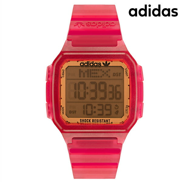 アディダス DIGITAL ONE GMT クオーツ 腕時計 ブランド メンズ レディース adidas AOST22052 デジタル オレンジ クリアピンク