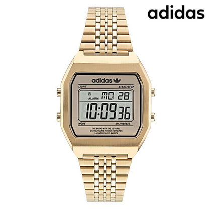 adidas数字两Quartz观看品牌女士Adidas Aost22074数字黄金