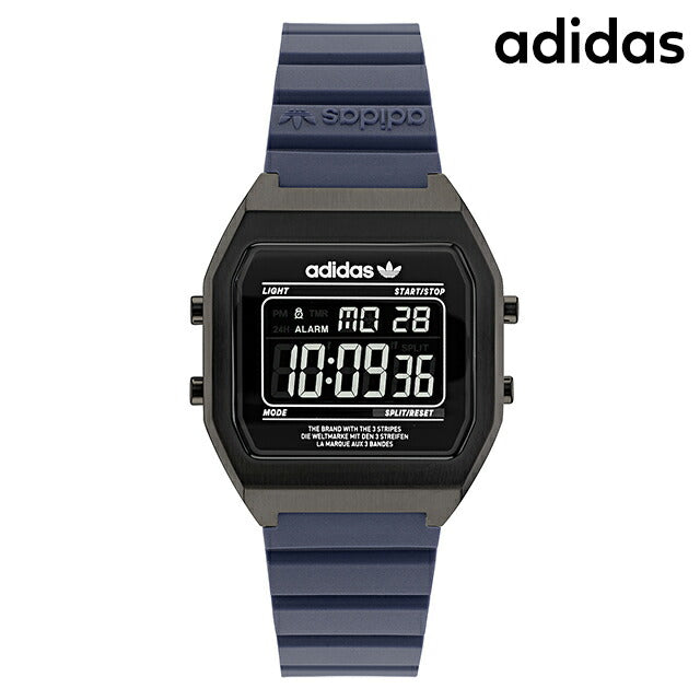 adidas数字两Quartz观看品牌男士女士Adidas Aost22077数字黑色海军蓝色黑色