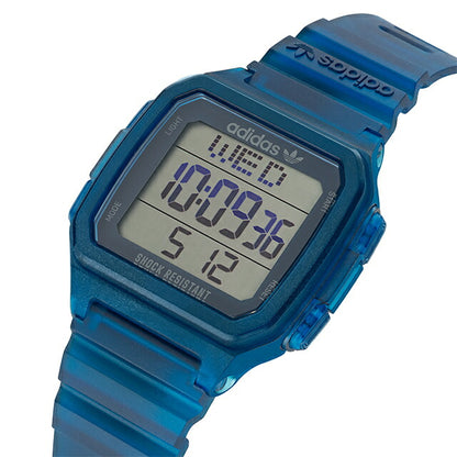 アディダス DIGITAL ONE GMT クォーツ 電池式 腕時計 ブランド レディース adidas AOST22552 デジタル ブラック ブルー 黒 AOST22552