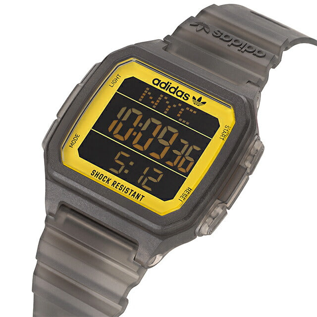アディダス DIGITAL ONE GMT クォーツ 電池式 腕時計 ブランド レディース adidas AOST22554 デジタル ブラック イエロー 黒 AOST22554