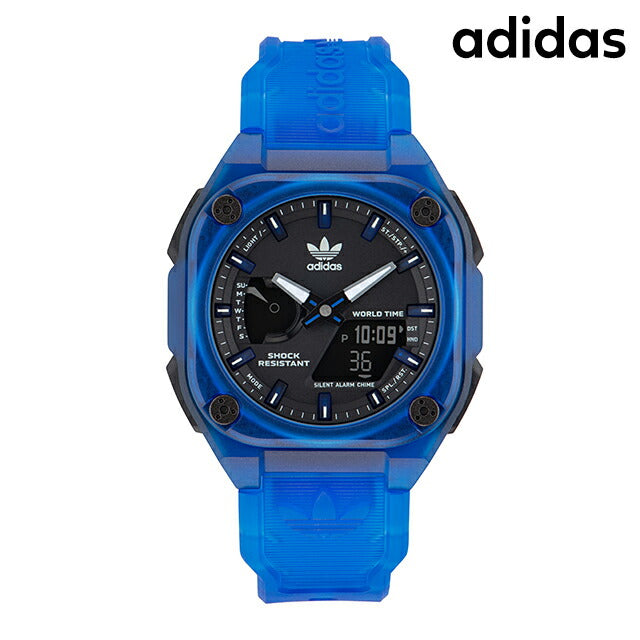 アディダス City Tech One クォーツ 電池式 腕時計 ブランド メンズ レディース adidas AOST23058 アナデジ ブラック ブルー 黒 AOST23058