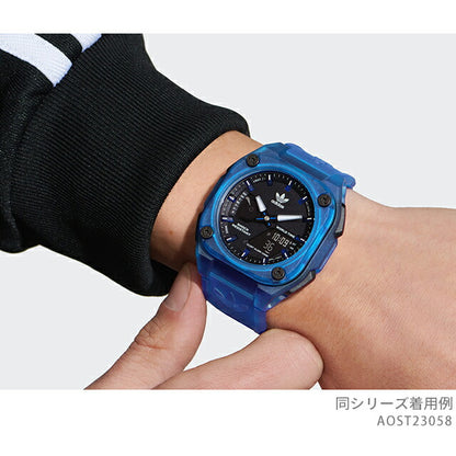 アディダス City Tech One クォーツ 電池式 腕時計 ブランド メンズ レディース adidas AOST23058 アナデジ ブラック ブルー 黒 AOST23058